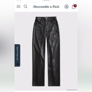 Abercrombie Curve love 90s Straight faux Leather Pants
